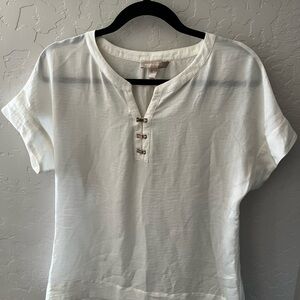Banana Republic White Short Sleeve Top